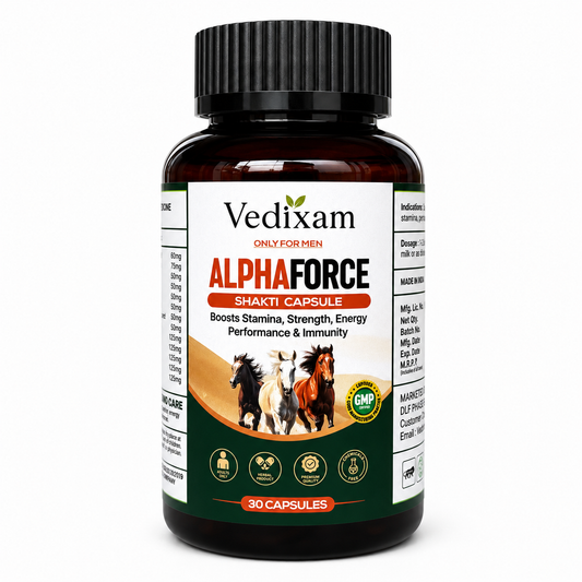 Vedixam AlphaForce Ayurvedic Wellness Capsules for Men – 30 Capsules